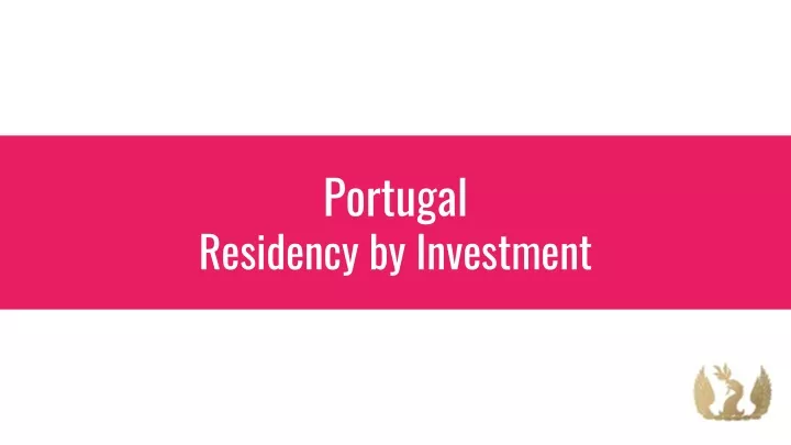 portugal residency by investment