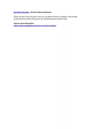 best menu brochure brochure menu restaurant