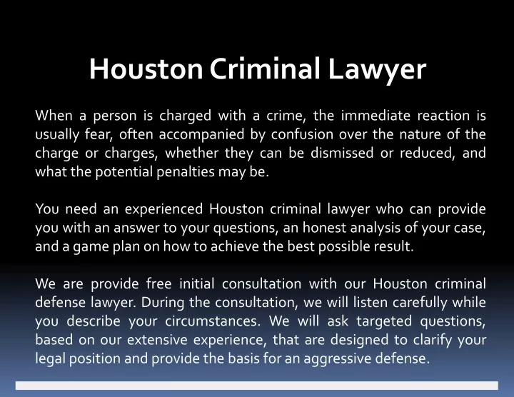 houston criminal lawyer when a person is charged