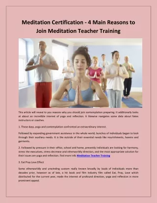 meditation teacher