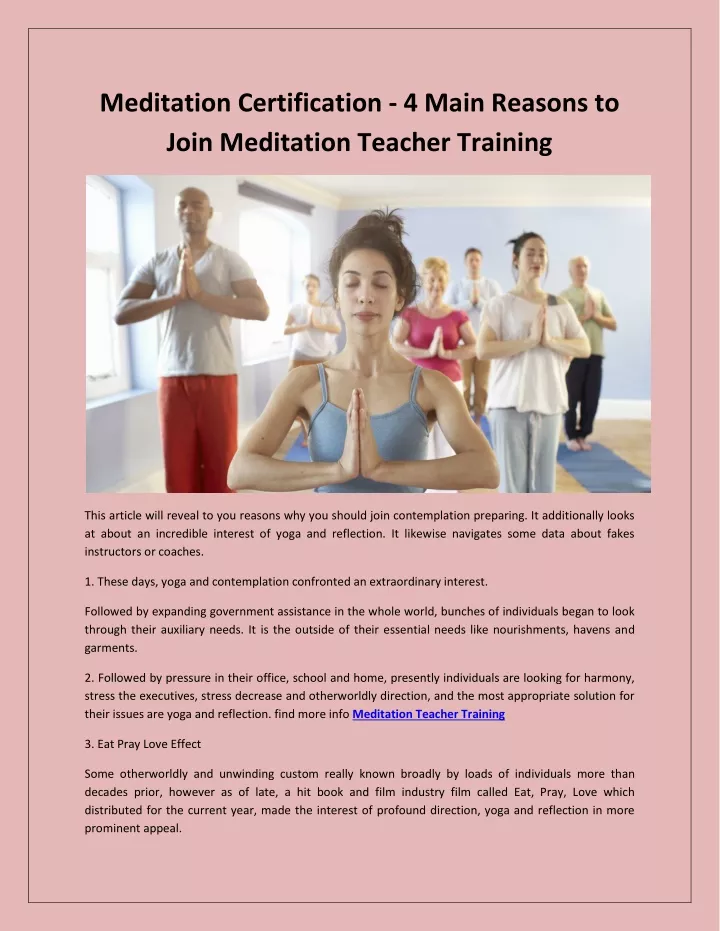 meditation certification 4 main reasons to join