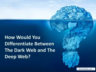 How Would You Differentiate Between The Dark Web and The Deep Web?