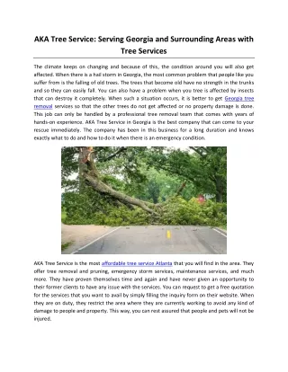 aka tree service serving georgia and surrounding