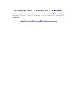 yii web development company yii development
