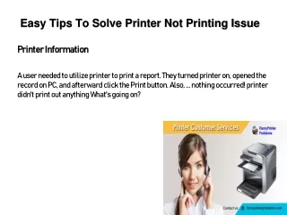 Easy Tips To Solve Printer Not Printing Issue
