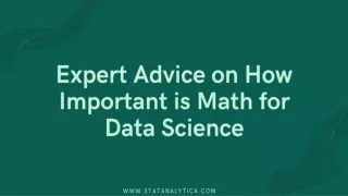 expert advice on how important is math for data