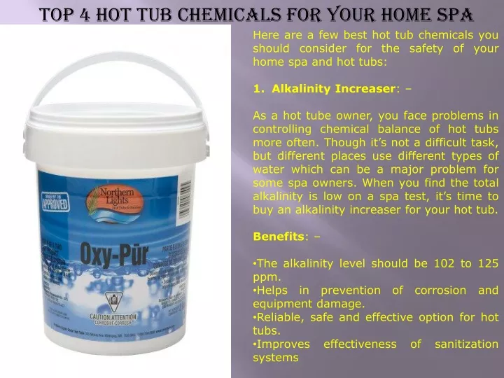 top 4 hot tub chemicals for your home spa