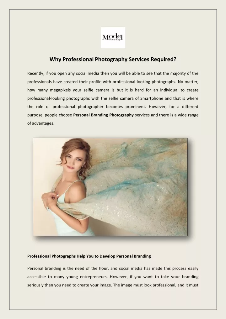 why professional photography services required