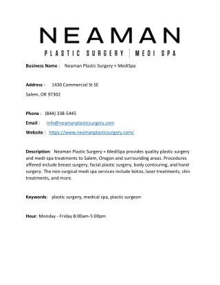 Neaman Plastic Surgery   MediSpa
