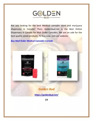 Buy Mail Order Medical Cannabis Canada | Golden Bud