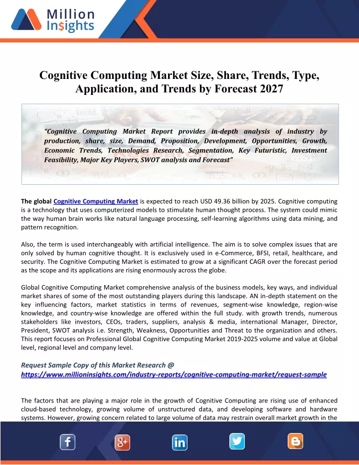 cognitive computing market size share trends type