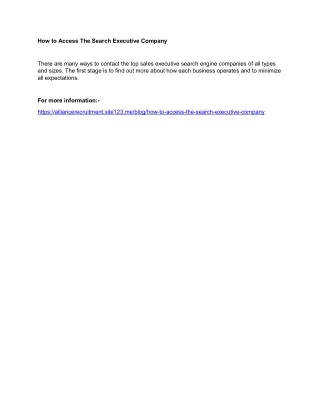 how to access the search executive company