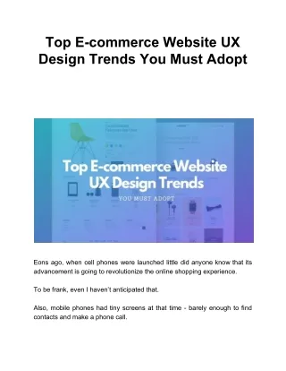 top e commerce website ux design trends you must