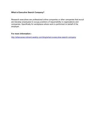 what is executive search company