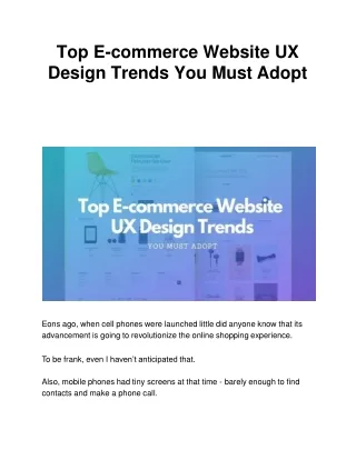 top e commerce website ux design trends you must adopt