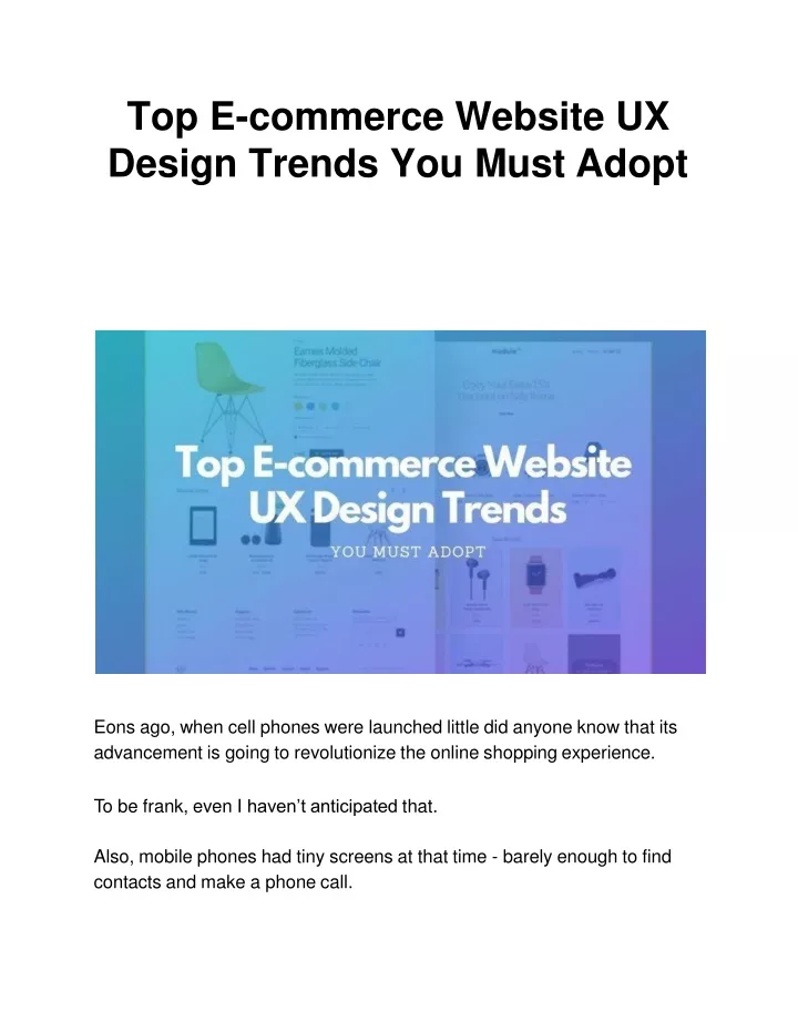 top e commerce website ux design trends you must adopt