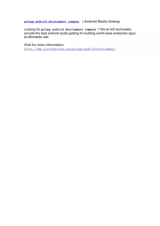 android studio golang