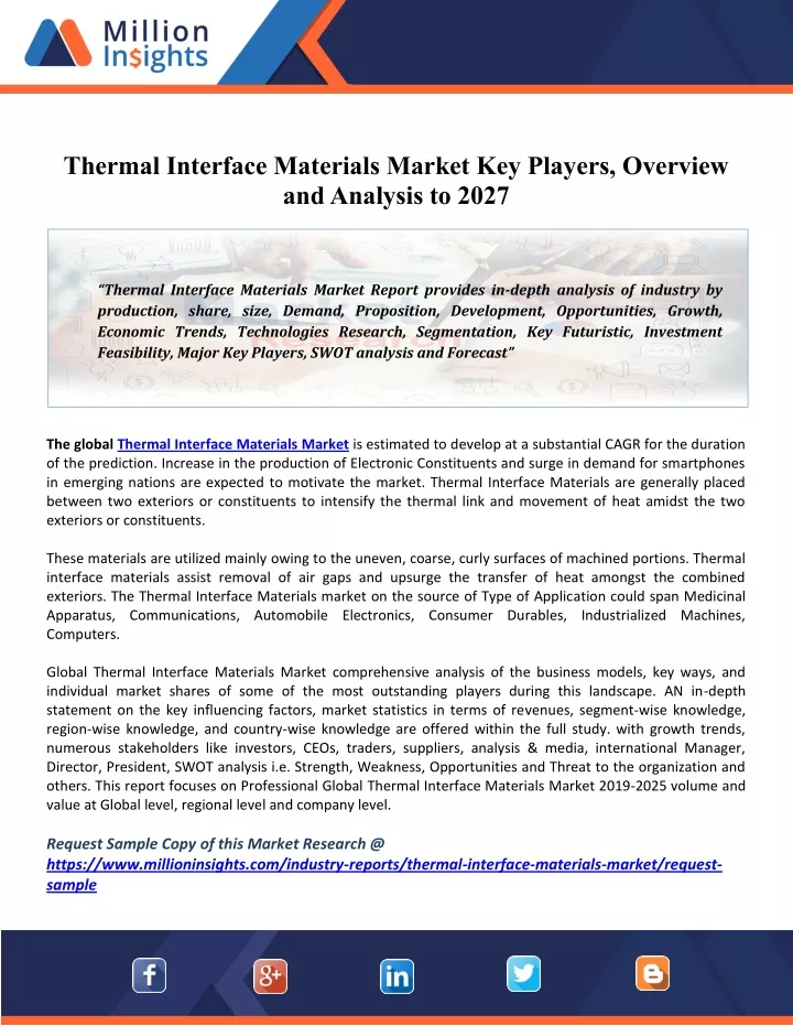 thermal interface materials market key players
