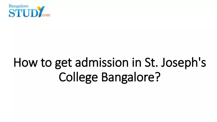 how to get admission in st joseph