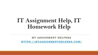 IT Assignment Help, myassignmenthelpers
