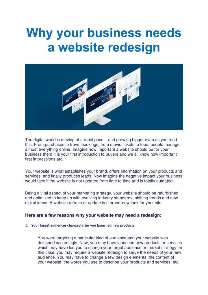 why your business needs a website redesign