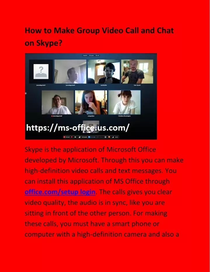 how to make group video call and chat on skype