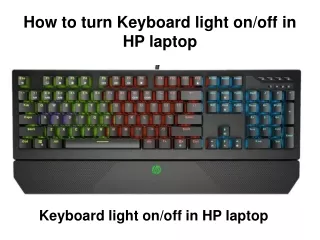How to turn Keyboard light on/off in HP laptop