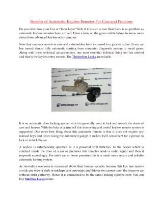 benefits of automatic keyless remotes for cars
