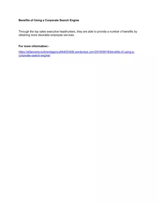 benefits of using a corporate search engine