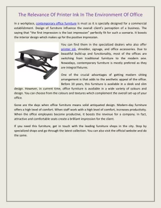 the relevance of printer ink in the environment