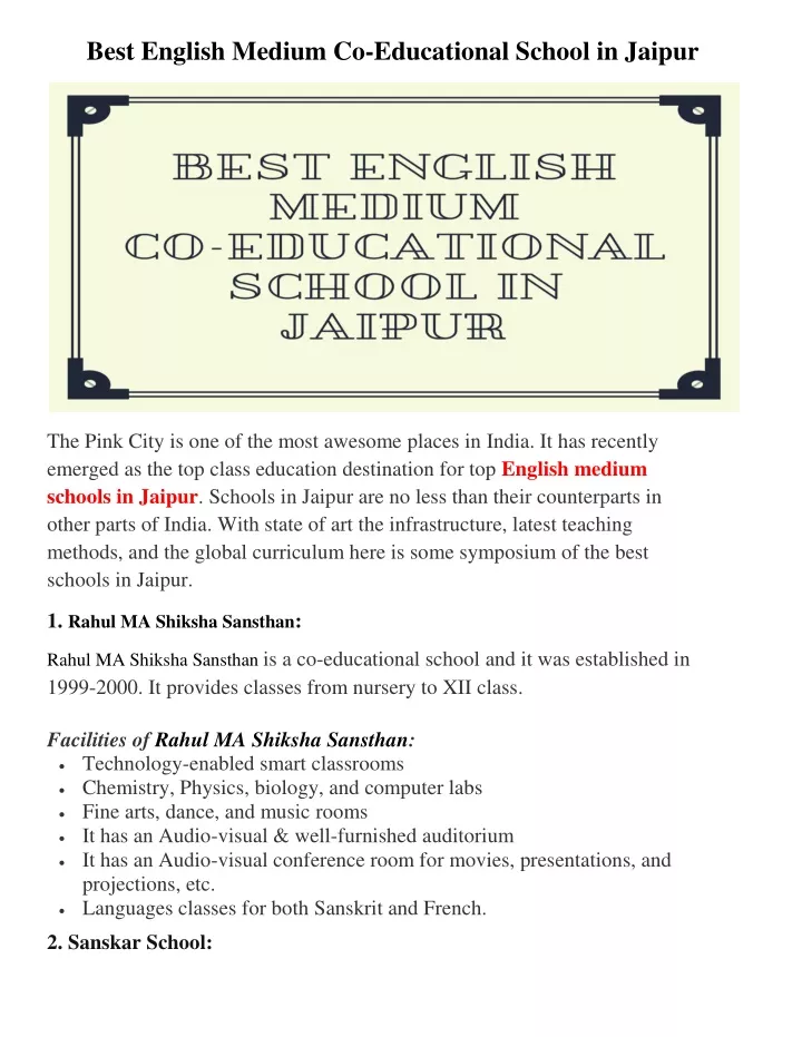 best english medium co educational school