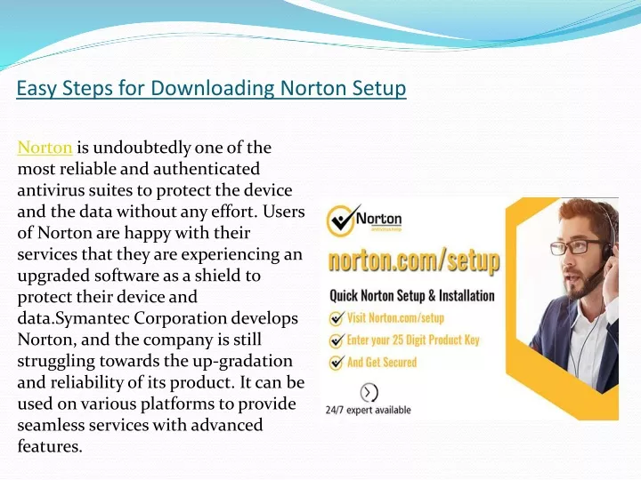 easy steps for downloading norton setup