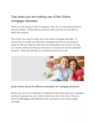 tips when you are making use of the online