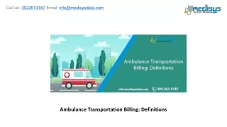 ambulance transportation billing definitions