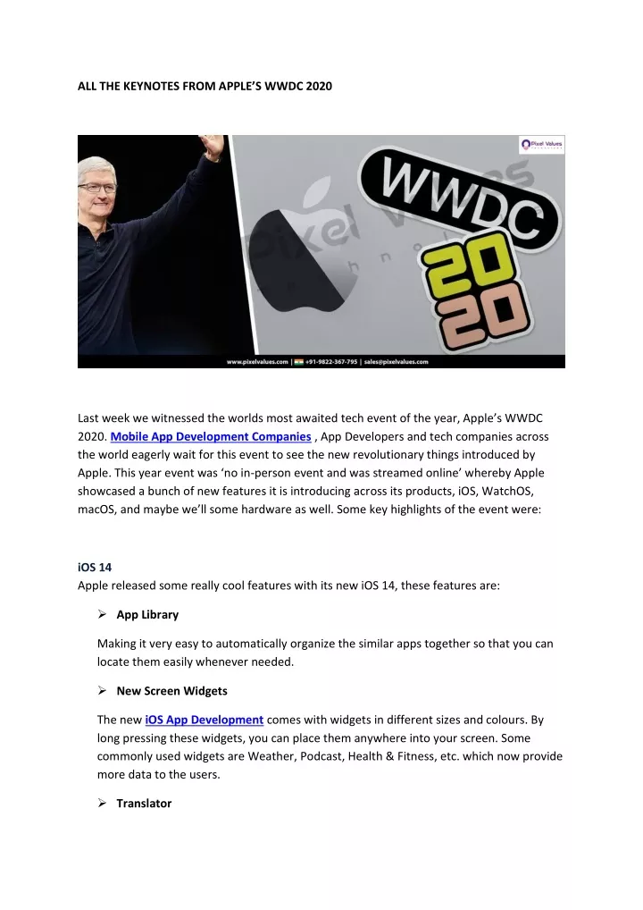 all the keynotes from apple s wwdc 2020