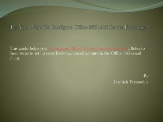 do you want to configure office 365 mail server exchange