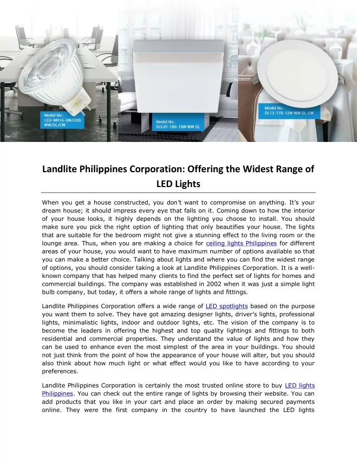 landlite philippines corporation offering