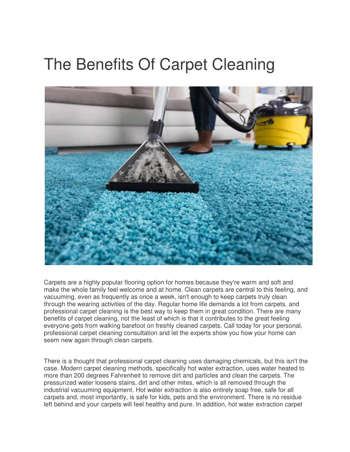 the benefits of carpet cleaning