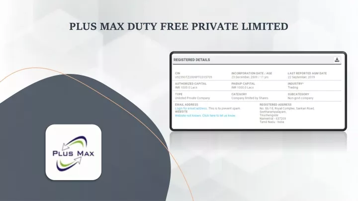 plus max duty free private limited