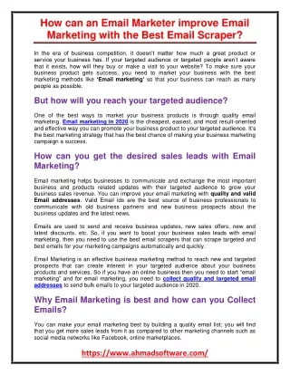 how can an email marketer improve email marketing