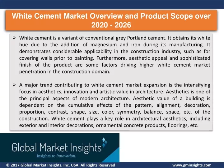 white cement market overview and product scope