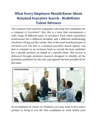 what every employee should know about retained