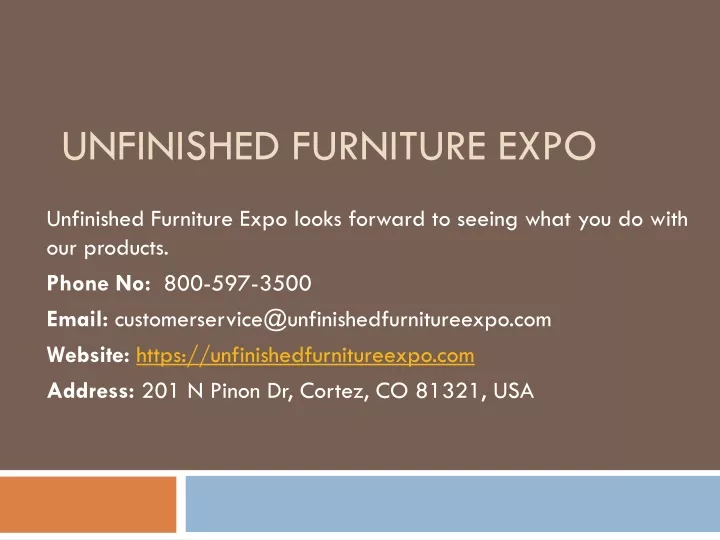 unfinished furniture expo