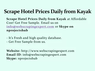 Scrape Hotel Prices Daily from Kayak