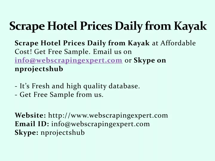 scrape hotel prices daily from kayak