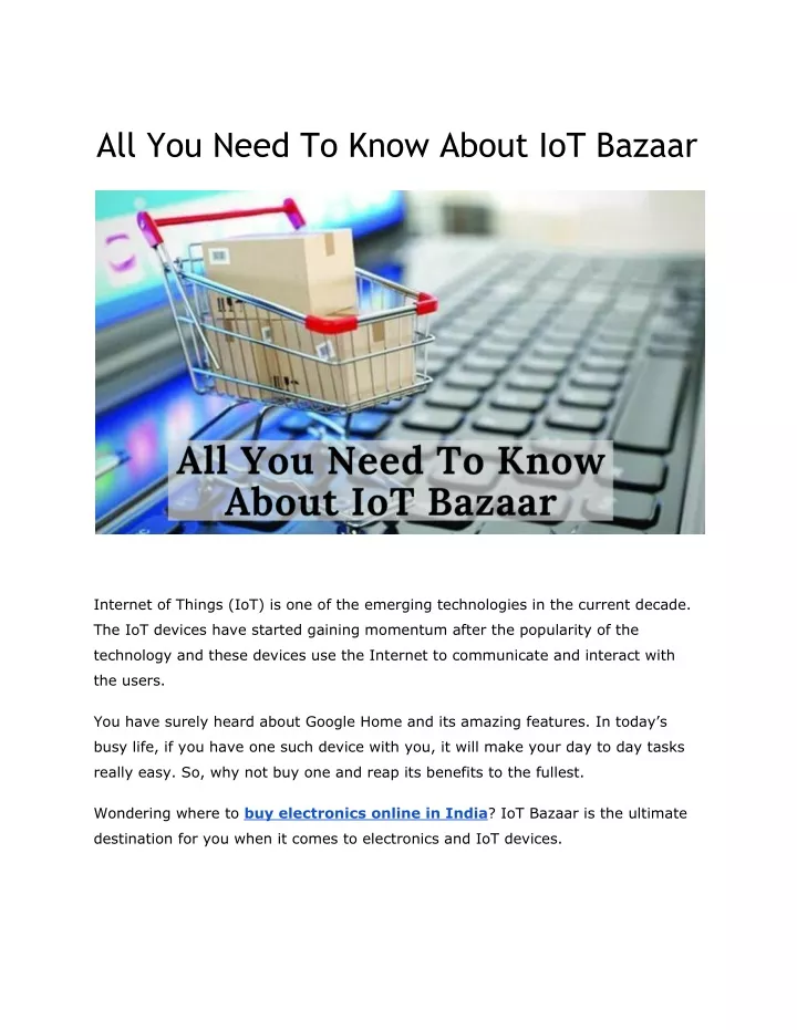 all you need to know about iot bazaar