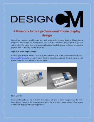 4 Reasons to hire professional Phone display design