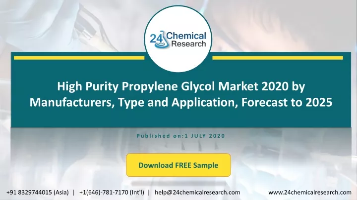 high purity propylene glycol market 2020