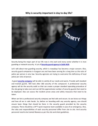 why is security important in day to day life