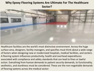 why epoxy flooring systems are ultimate for the healthcare sector